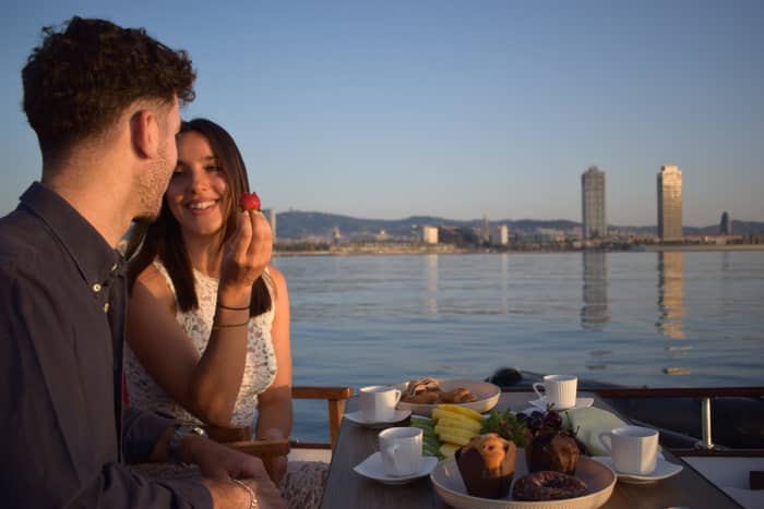 Romantic Getaway with Cava | Private Classic Boat in Barcelona