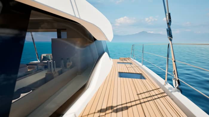 Catamaranvaart bij zonsondergang – Saint-Tropez