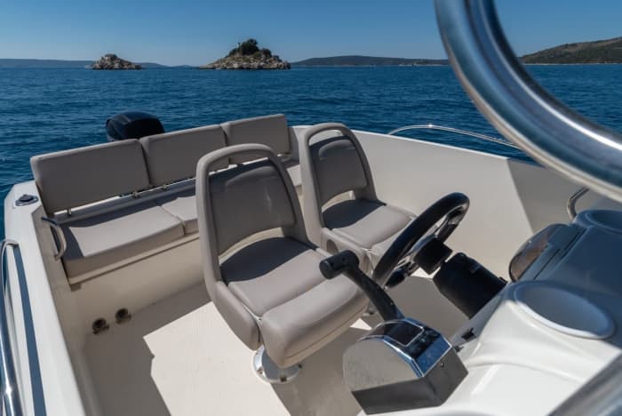Full Day from Trogir: Blue Lagoon, Šolta & Brač on a Sporty Quicksilver