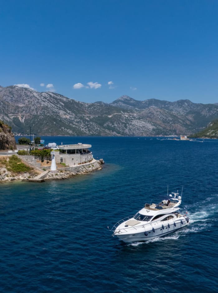 8-Hour Yacht Charter from Kumbor · Best of Montenegro Coast Aboard the Sunseeker 56 Manhattan