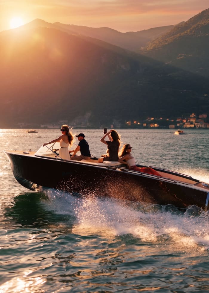 An old-fashioned sunset on Lake Como