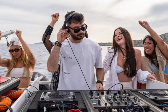 Full-Day Private Charter aboard a Floating Beach Club Catamaran · Ibiza & Formentera