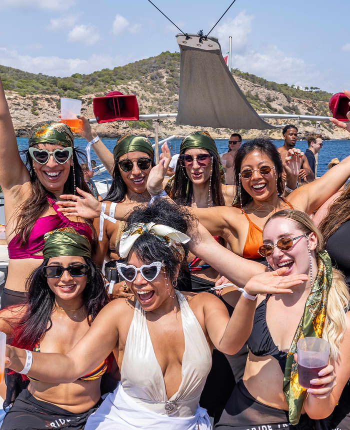 Full-Day Private Charter aboard a Floating Beach Club Catamaran · Ibiza & Formentera
