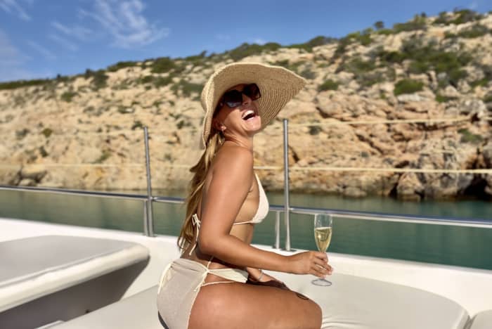 Full-Day Private Charter aboard a Floating Beach Club Catamaran · Ibiza & Formentera