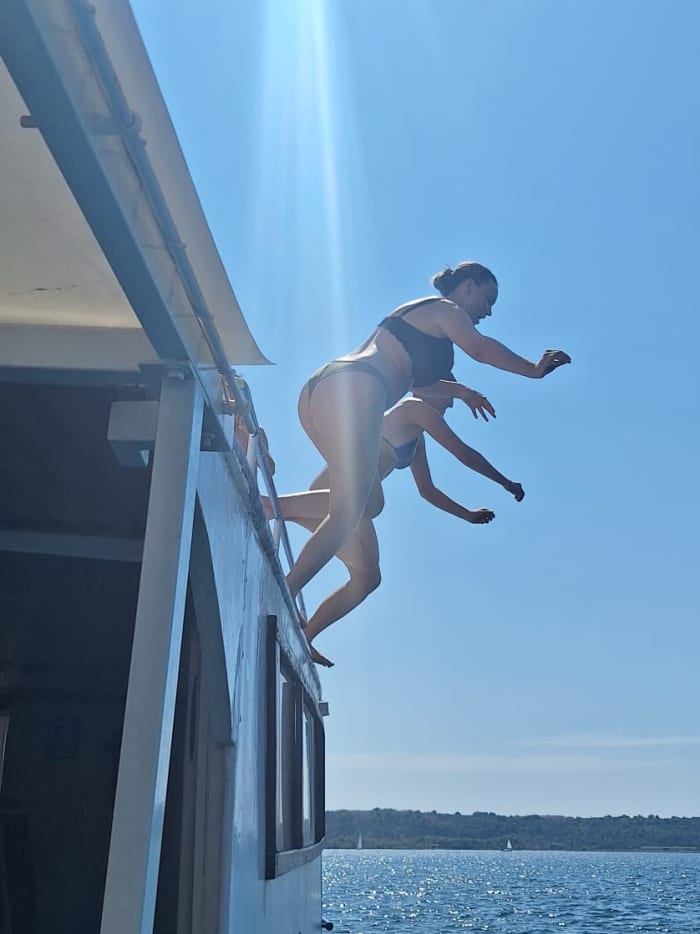 Pula: Private Sunset Dolphin Cruise with BBQ Dinner & Drinks