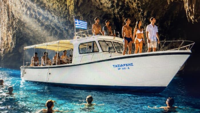 Blue Caves and Beaches of Paxos by Fast Boat