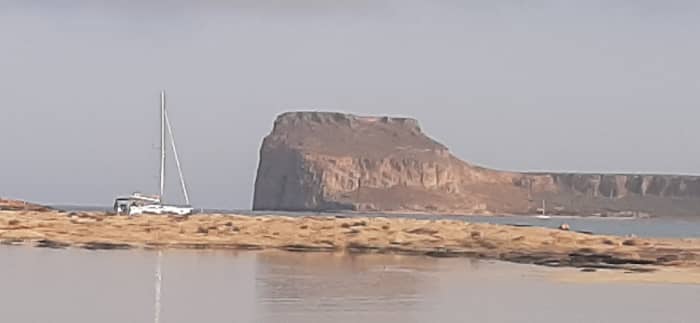 Balos Beach sunset cruise on a sailing boat