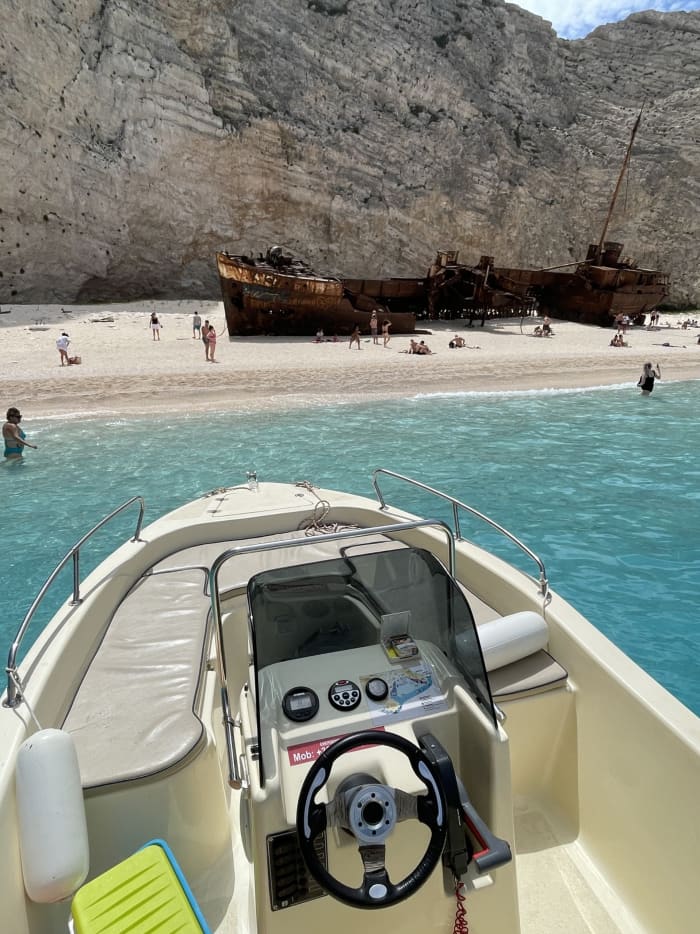 Private boat cruise to the Shipwreck,Blue caves& turtles spotting
