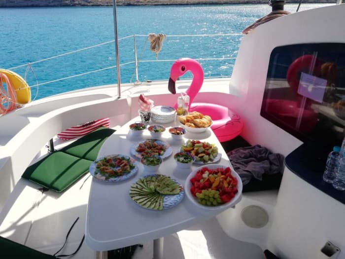 White, blue, and divine: A full day on a catamaran