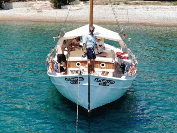 Enjoy a half-day Odyssey around Porto Cheli on a motorboat