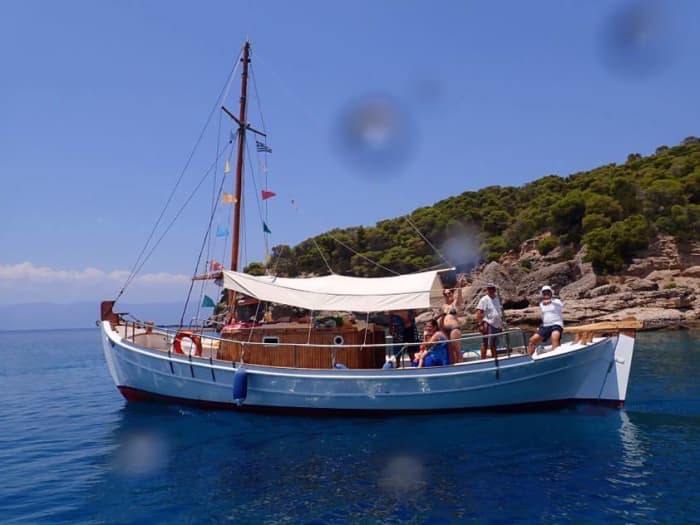 Enjoy a half-day Odyssey around Porto Cheli on a motorboat
