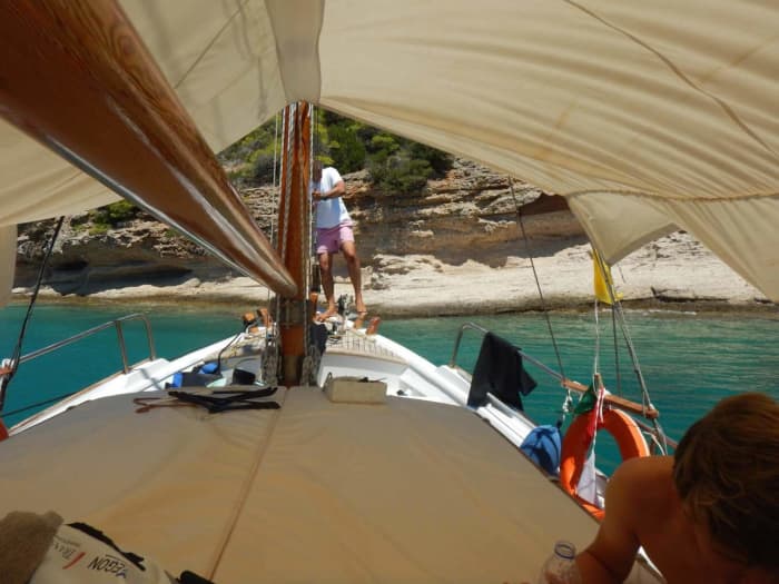 Enjoy a half-day Odyssey around Porto Cheli on a motorboat