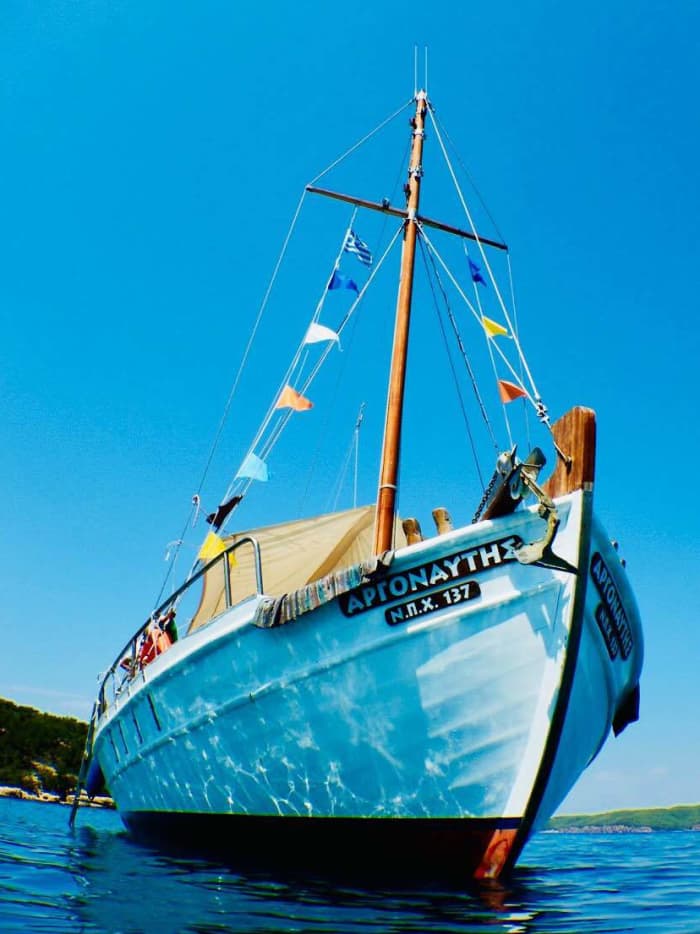 Enjoy a half-day Odyssey around Porto Cheli on a motorboat