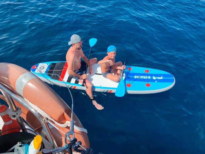 Sail around the west of Ibiza on a sailing catamaran