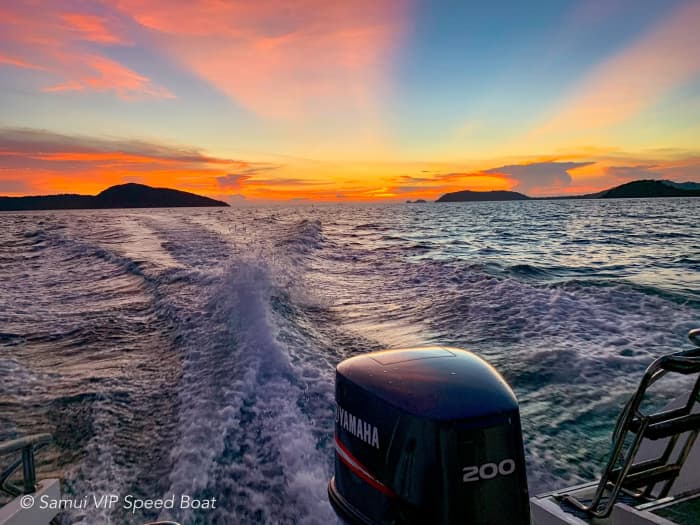 Een magische dag in het district Ko Samui op een motorboot.