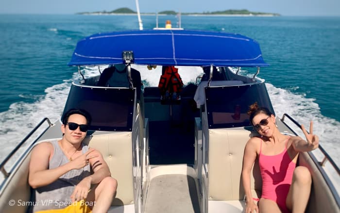 Een magische dag in het district Ko Samui op een motorboot.