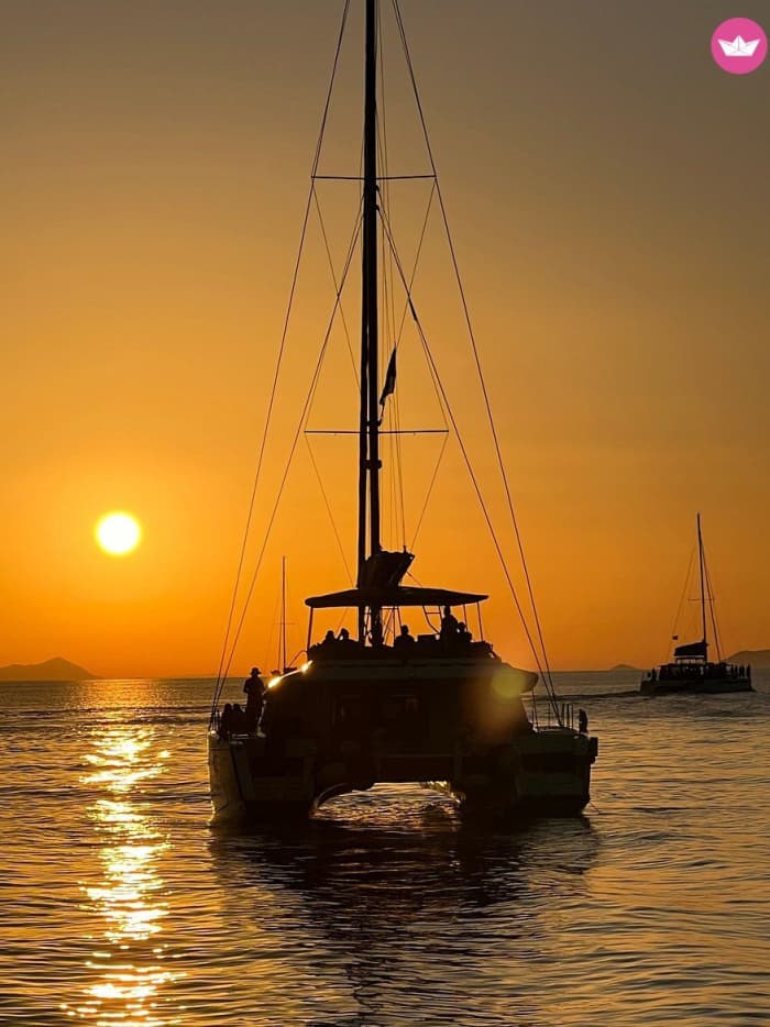 Private Sunset Catamaran Cruise with BBQ, Drinks & Transfers