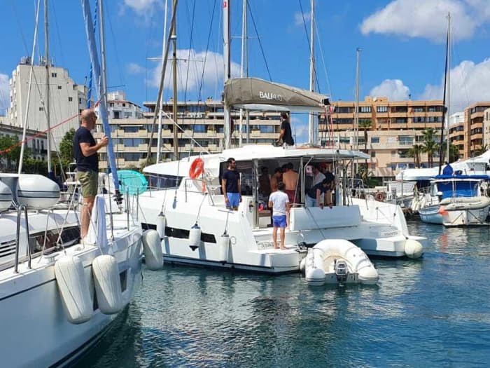 Excursion to Formentera or the southern beaches of Ibiza by catamaran.