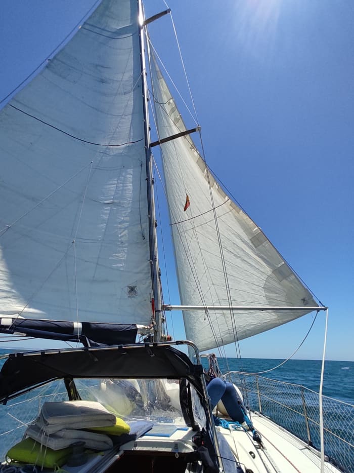 Zet koers naar plezier: een hele dag authentiek zeilen in Cannes op een zeilboot.