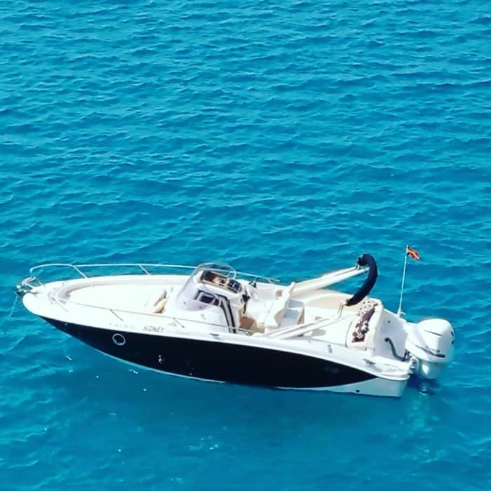 Escape to Tagomago Island from Santa Eulalia des Riu and its coves by motorboat.