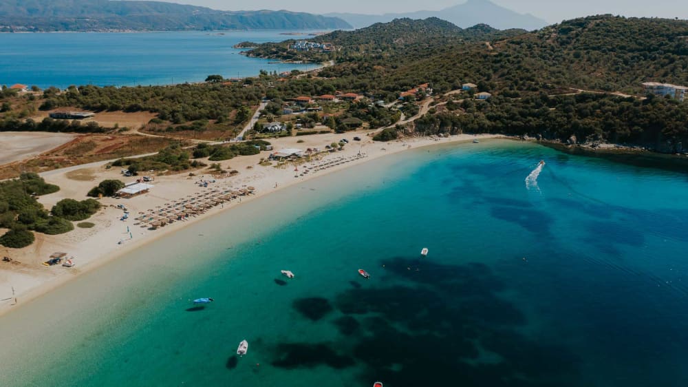 Croisière sur l'île d'Ammouliani et le lagon bleu — Escapade privée de 7 heures au départ d'Ouranoupoli