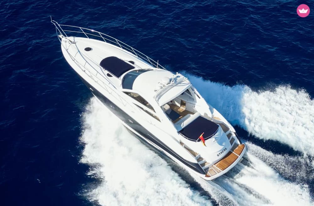 Portofino 53 Tout inclus: carburant, skipper, route vers Formentera Illetas à prix fixe et sans souci.