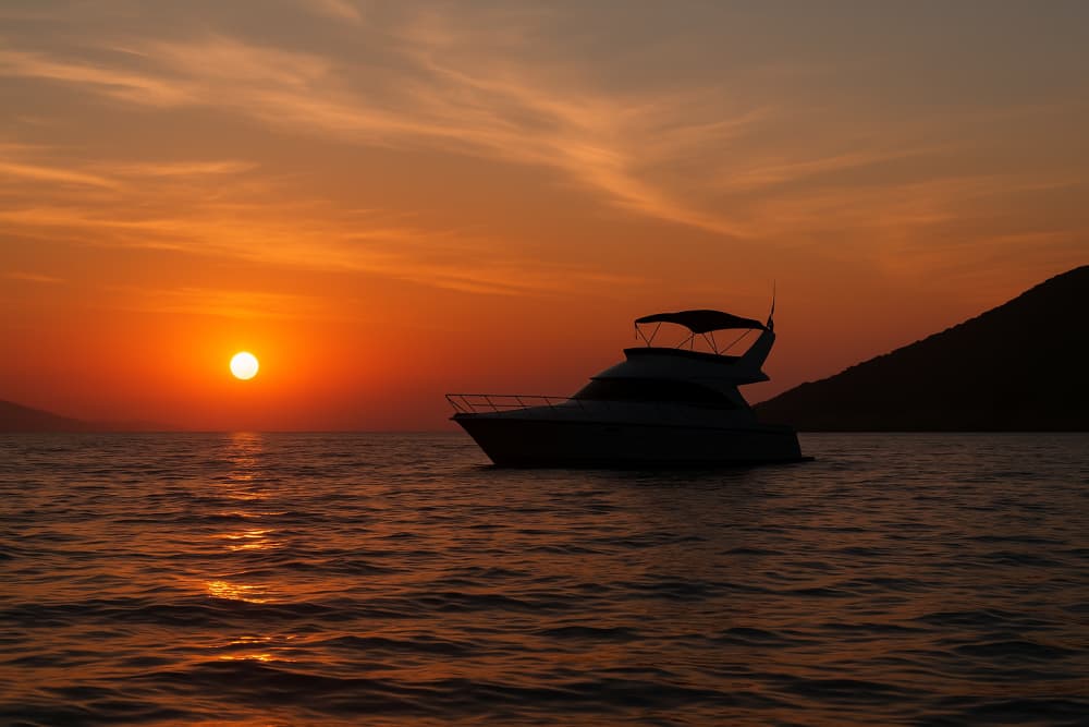 Dîner au coucher du soleil à Bodrum — Expérience privée en yacht en soirée (Dîner inclus)