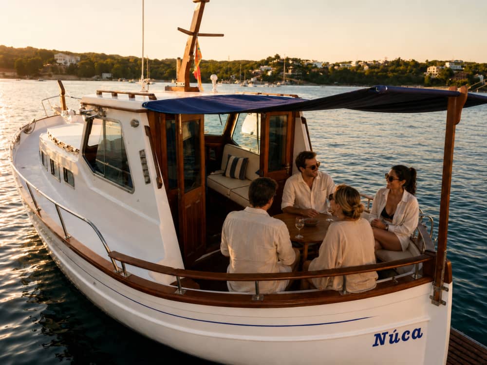 Excursion en bateau au coucher du soleil à bord d'un llaüt minorquin avec un skipper de Mahón 4