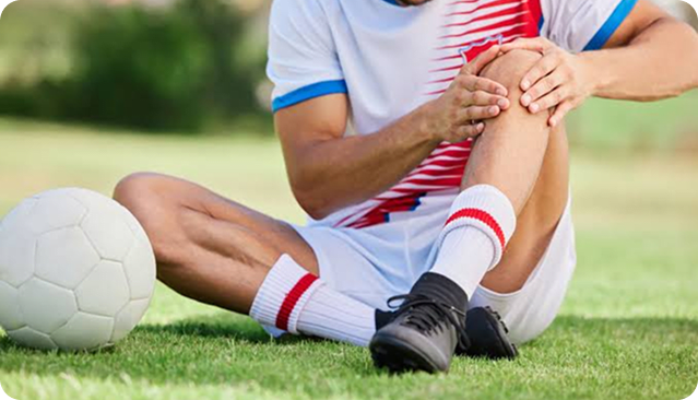 Athlete with sports-related knee injury