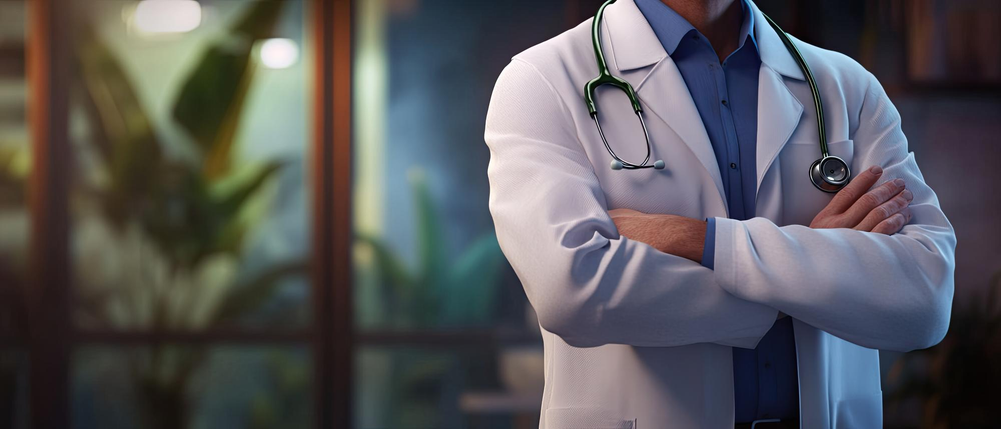 Dr Baidyanath Kumar in white coat