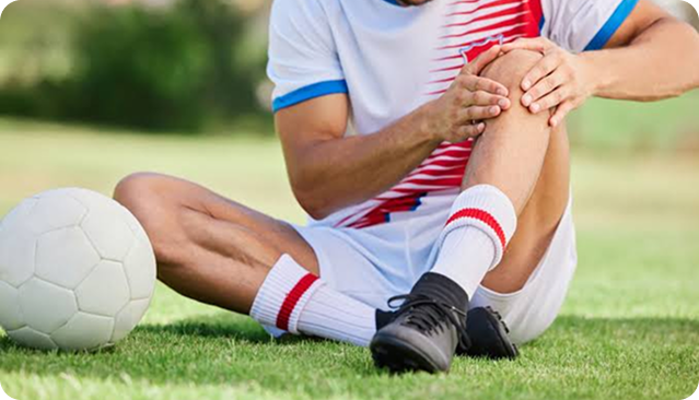 Athlete with sports-related knee injury