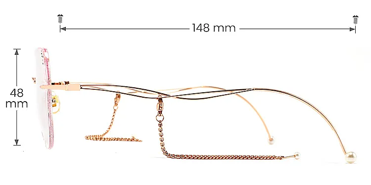 Lavender gradient pink   Metal  Eyeglasses, size view