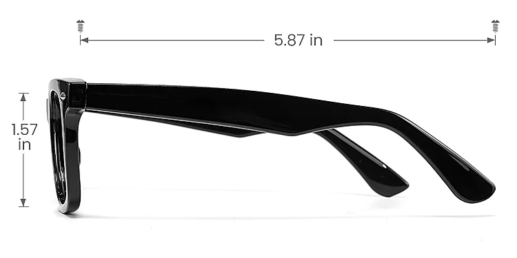 Jose black   Plastic  Eyeglasses, size view