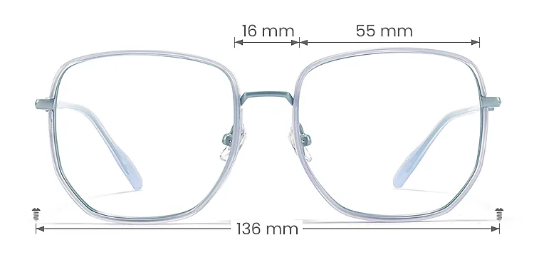 Charlie clear blue   Plastic  Eyeglasses, size view