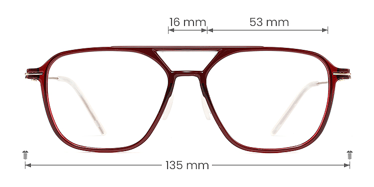 Heimann red   Plastic  Eyeglasses, size view