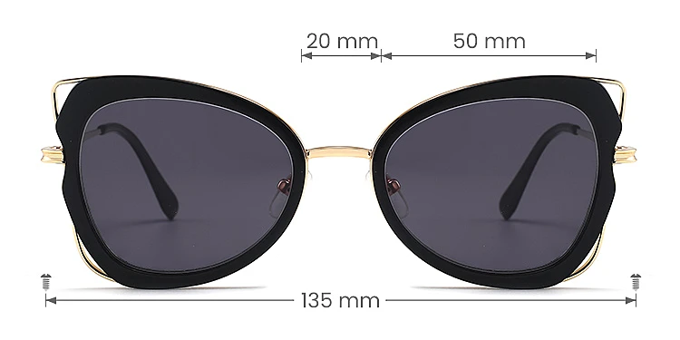 Robecca black   Acetate  Sunglasses, size view