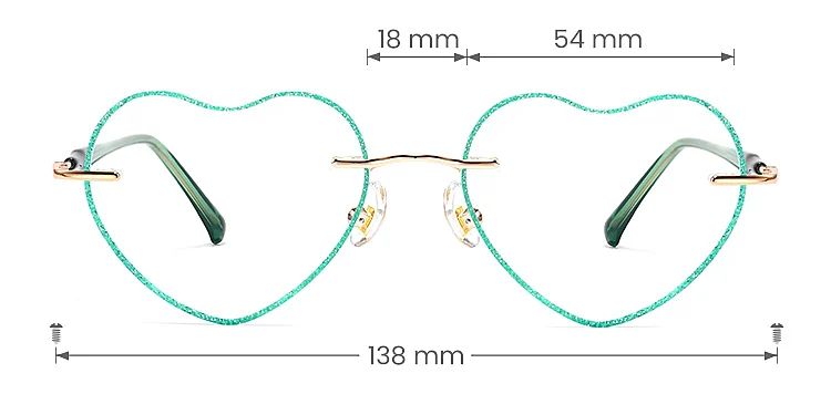 Veylana green   Metal  Eyeglasses, size view