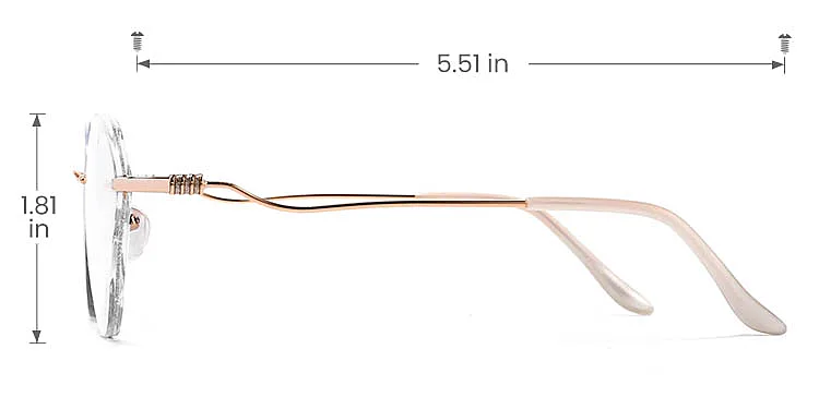 Coral silver   Metal  Eyeglasses, size view