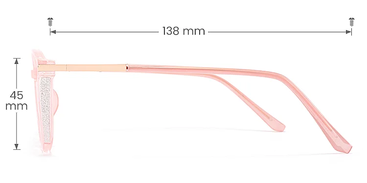 Darleen coral   Plastic  Eyeglasses, size view