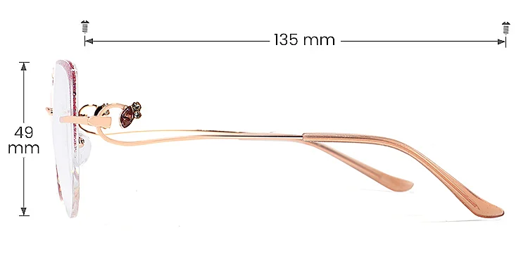 Freya rose gold champagne   Metal  Eyeglasses, size view