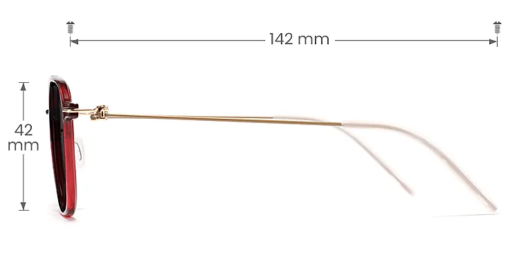 Heimann red   Plastic  Sunglasses, size view