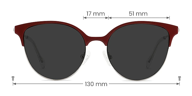Maggie red   Metal  Sunglasses, size view