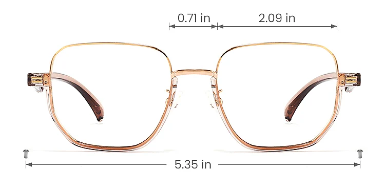 Kaitlyn brown   Metal  Eyeglasses, size view