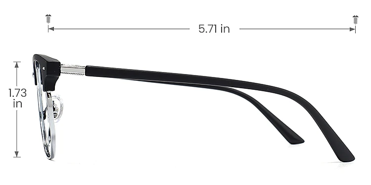 Aviva black silver   Plastic  Eyeglasses, size view