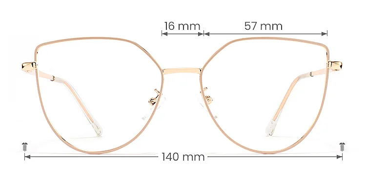Denise champagne   Metal  Eyeglasses, size view
