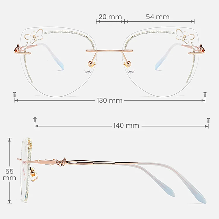 Siobhan rose gold silver   Metal  Eyeglasses, size view