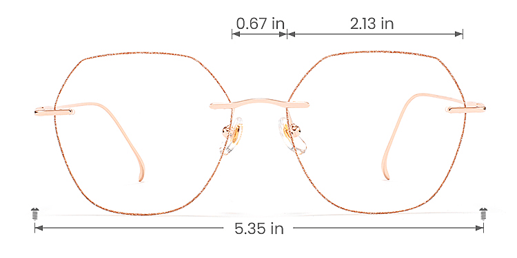 Cervine rose gold   Titanium  Eyeglasses, size view