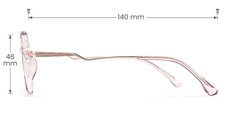 Sita pink   Plastic  Eyeglasses, size view