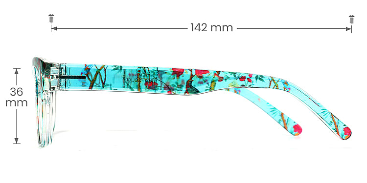 Safia green floral   Plastic  Eyeglasses, size view