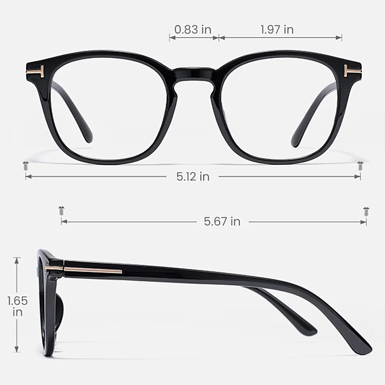 Katy black   Plastic  Eyeglasses, size view